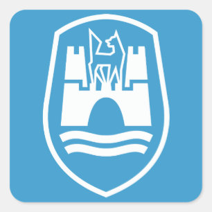 Wolfsburg wapenschild (wit) vierkante sticker