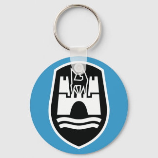Wolfsburg wapenschild (zwart wit) sleutelhanger