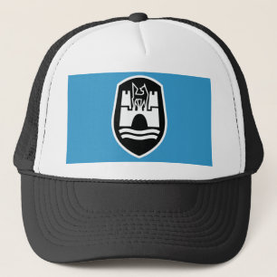Wolfsburg wapenschild (zwart wit) trucker pet