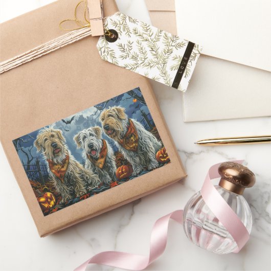 Wolfshond Halloween Griezelen Rechthoekige Sticker (Geschenken)