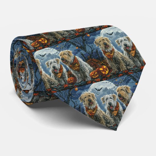 Wolfshond Halloween Spoken Stropdas (Opgerold)
