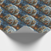 Wolfshond Halloween Spooky Cadeaupapier (Hoek)