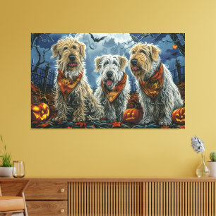 Wolfshond Halloween Spooky Canvas Afdruk