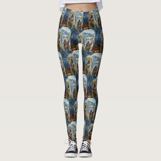 Wolfshond Halloween Spooky Leggings (Voorkant)
