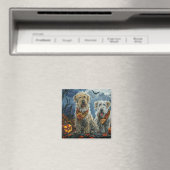 Wolfshond Halloween Spooky Magneet (Insitu (Vaatwasser))