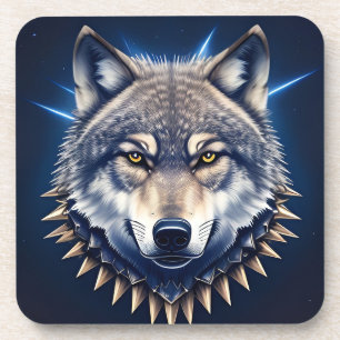 🐺 Wolfskop Intense Wilde Moderne Decoratie 🖤 Bier Onderzetter