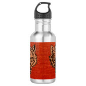 Wolfskop op rood waterfles (Voorkant)