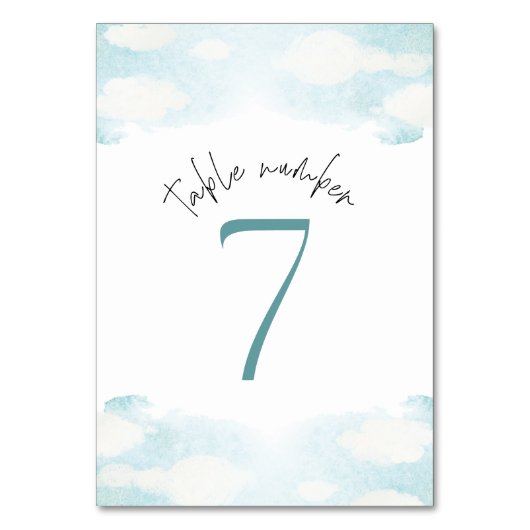 Wolk 9 Blauw en Wit Vrijgezellenfeest 7 Kaart (Voorkant)