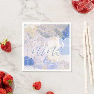 Wolk 9 Gouache verfborstel streep Baby shower Servet