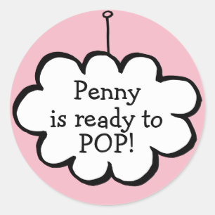 Wolk aan een touwtje klaar om te POP Ronde Sticker