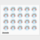 wolk achtergrond, Einde van Rainbow Cupcakes Ronde Sticker (Vel)