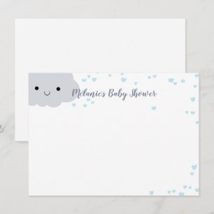 Wolk Blauw Hartjes Baby Shower Aangepaste Briefpap Kaart