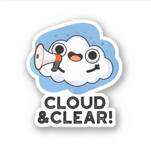 Wolk en duidelijke grappige weetherspun sticker (Voorkant)