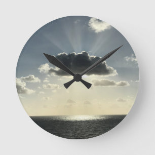 Wolk en zon ronde klok