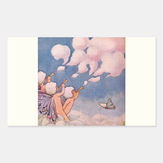 Wolk Feeën Die Wolken Maken Rechthoekige Sticker (Voorkant)