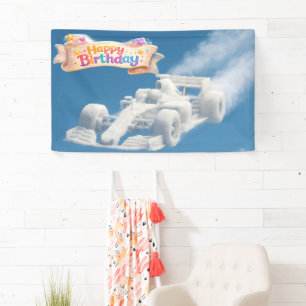 Wolk grote binnenbanner voor raceauto spandoek
