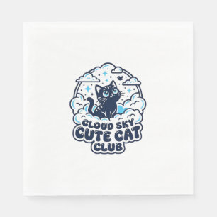 Wolk Lucht Cute Kat Dierenliefhebber Shirt Kunst - Servet