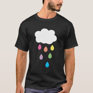 Wolk met regenboog regendruppels Tshirt