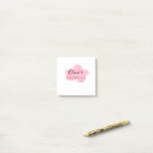 Wolk negen roze pastel bruidsdouche naamdatum post-it® notes (Op bureau)