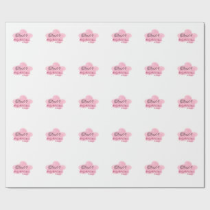 Wolk negen roze pastel bruidsfeest naamdatum cadeaupapier