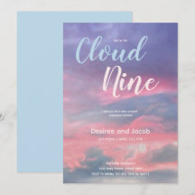 Wolk Nine Baby Boy Shower Uitnodigingen