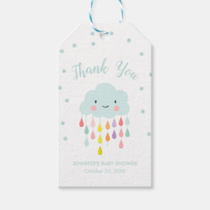 Wolk regenboogneutraal Dank je jongen Cadeaulabel