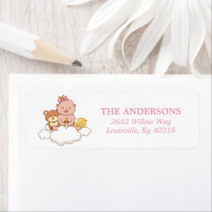 Wolk Retouradres Teddybeer Meisje Etiket