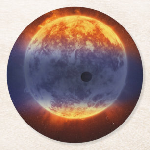Wolk van waterstofgas van Exoplanet GJ 3470b Ronde Kartonnen Onderzetter
