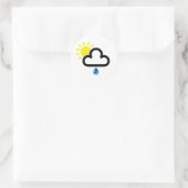 Wolk zon regen symbool ronde sticker (Tas)