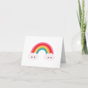 Wolkbriefkaarten met regenboog kaart