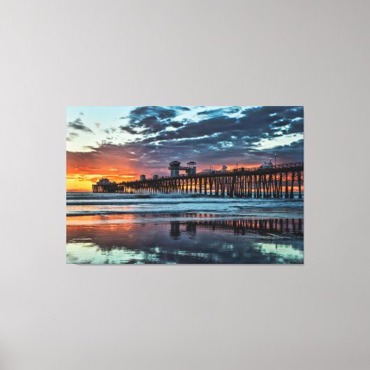 Wolken aan de Oceanside Pier Canvas Afdruk (Voorkant)