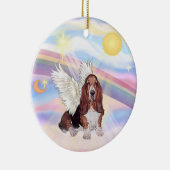 Wolken - Basset Hound Keramisch Ornament (Rechts)