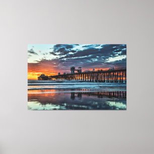 Wolken bij de Pijler Oceanside Canvas Afdruk