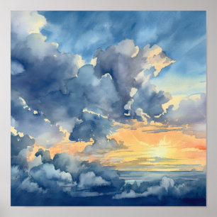 Wolken bij zonsopgang Schilderen Kunst Print Poste