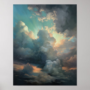 Wolken bij zonsopgang Schilderen Kunst Print Poste