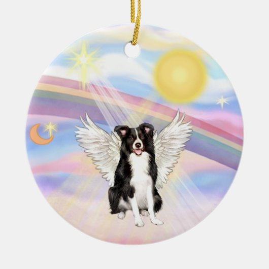 Wolken - Border Collie Keramisch Ornament (Voorkant)
