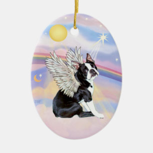 Wolken - Boston Terrier Engel Keramisch Ornament