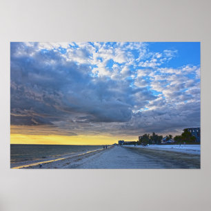 Wolken boven Fort Myers Beach, Florida Poster