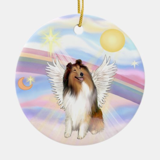 Wolken - Collie (Sable-White) Keramisch Ornament (Voorkant)