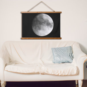 Wolken die voorbij de maan blazen Moonfotografie Hangend Wandkleed