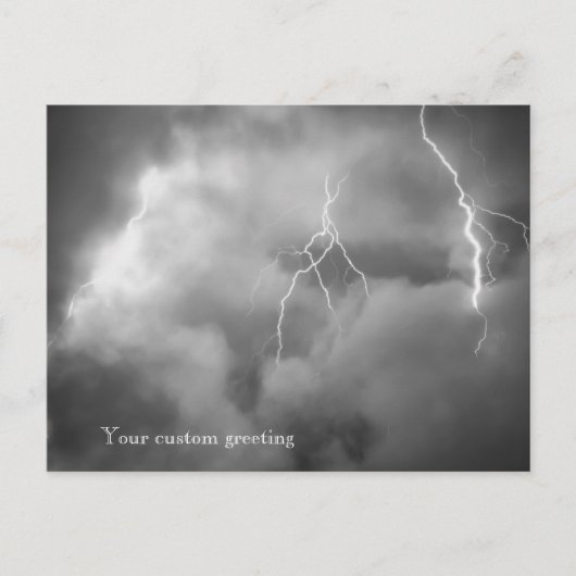 Wolken en bliksem briefkaart (Voorkant)