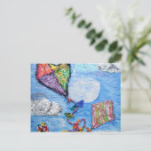 wolken en dromen van vliegers briefkaart (Staand voorkant)