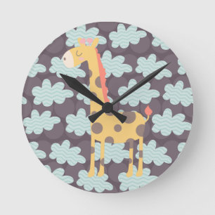 Wolken en Giraffes Ronde Klok
