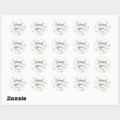 Wolken en gouden sterren | Dank u voor Datum Ster  Ronde Sticker (Vel)
