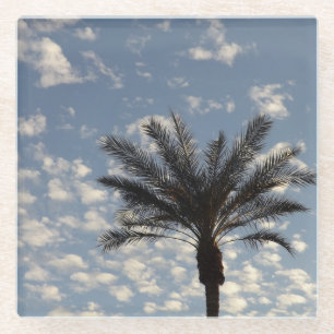 Wolken en Palm Tree Glass Onderzetter