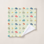 Wolken en paraplu's Cute Modern Pattern Bad Handdoek (Wasdoekje)