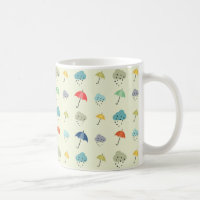 Wolken en paraplu's Cute Modern Pattern