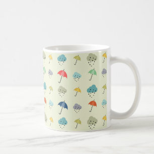 Wolken en paraplu's Cute Modern Pattern Koffiemok