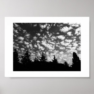Wolken en schaduwen Zwart-wit Fotografie Poster