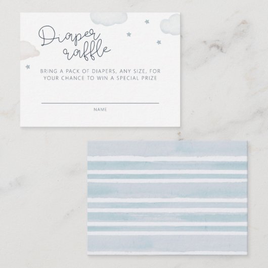 Wolken en Sterren Luier Raffle Enclosure Kaart (Voorkant / Achterkant)